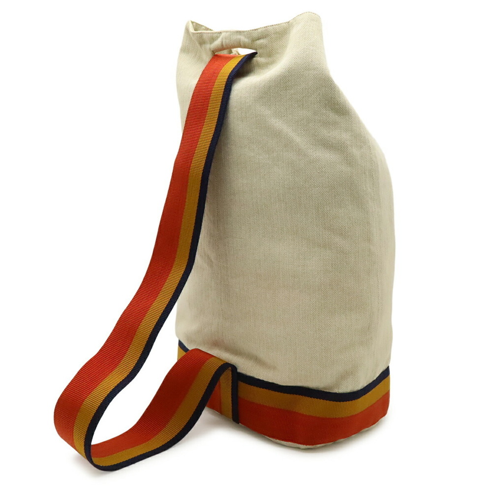HERMES Cavalier Shoulder Bag, Body Canvas, Natural, Orange, Yellow, Navy - Picture 3 of 9